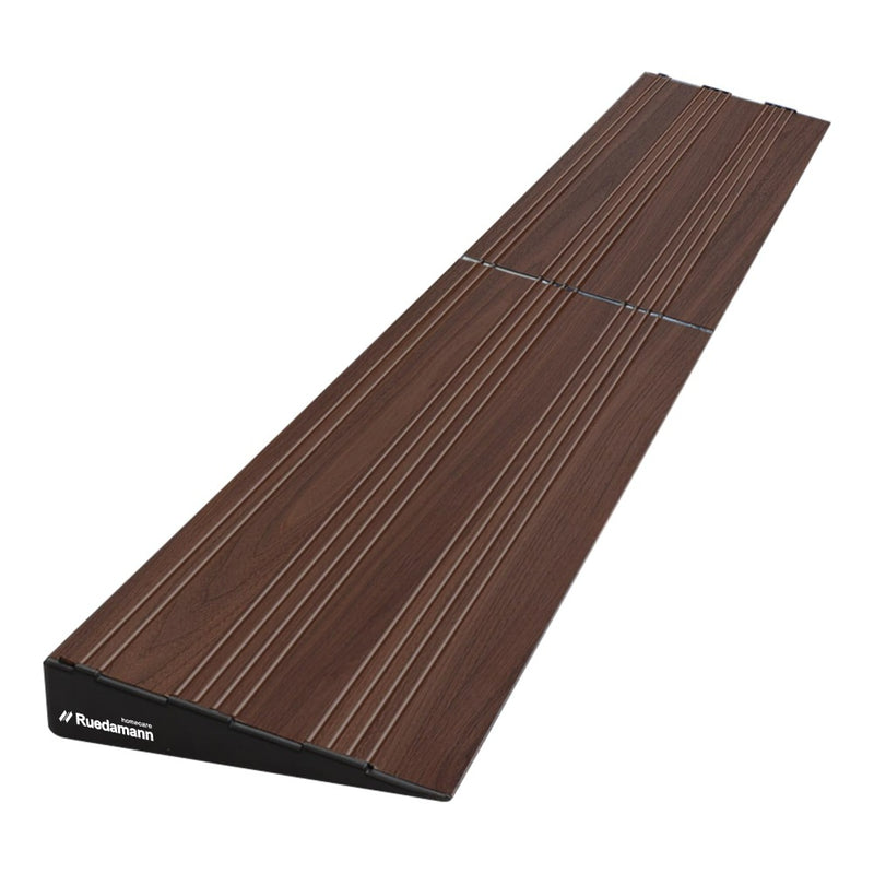 Ruedamann® 段差プレート  高さ2.5-5cm アルミスロープ耐荷重800KG 暗い木目