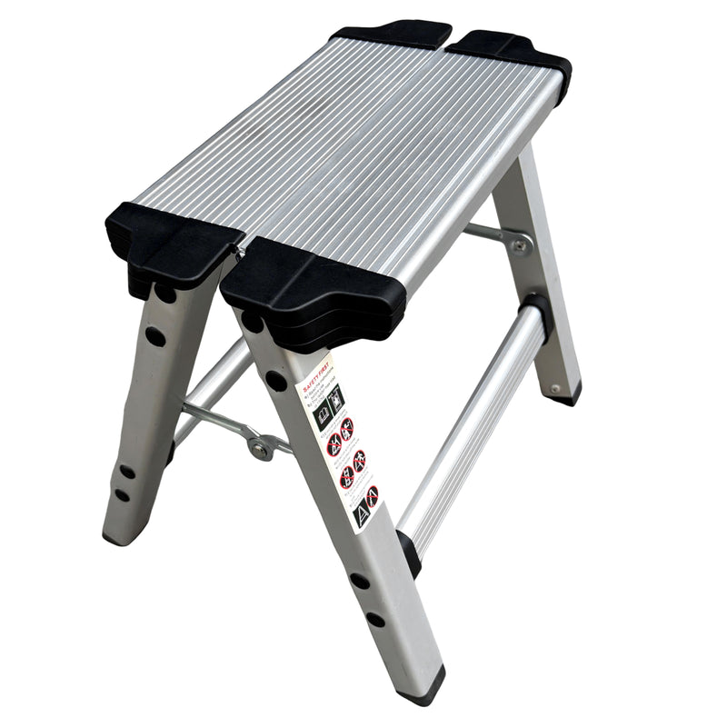 Ruedamann®  アルミ踏み台  折畳み式 脚立 ２段 高さ30cm 洗車台 耐荷重150kg  シルバー