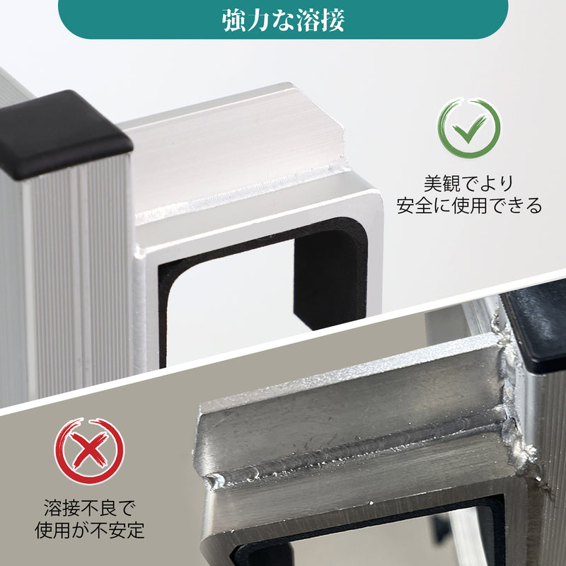 Ruedamann 折りたたみ式トラック用荷台はしご 2段階 アルミ製 トラック昇降ステップ 耐荷重120kg トラックステッパー 荷を積み卸す作業 軽トラ 昇降設備 荷降ろし 荷物運搬 荷台へ昇降