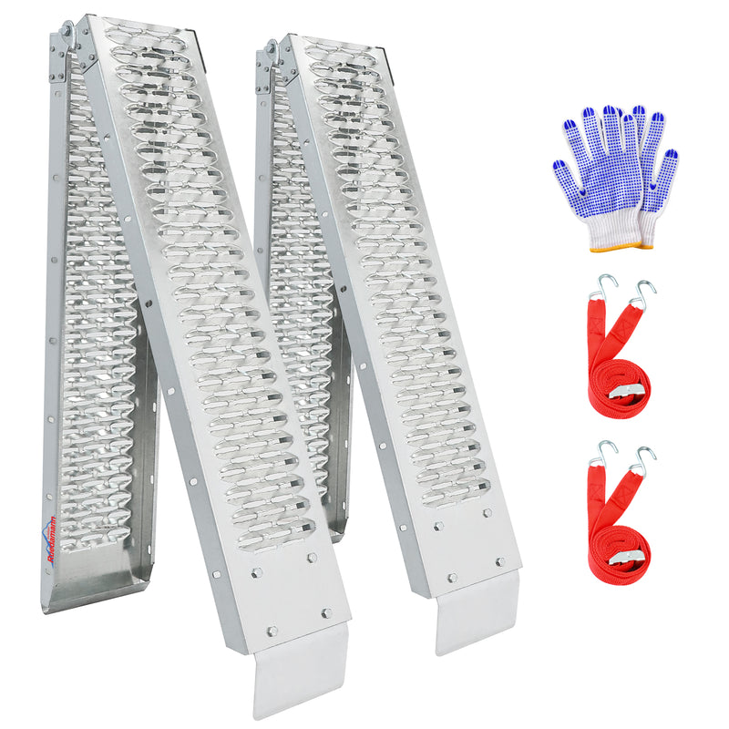 Ruedamann® ラダーレール 210*22cm  耐荷重440KG 取っ手付積載用スロープ 2本セット