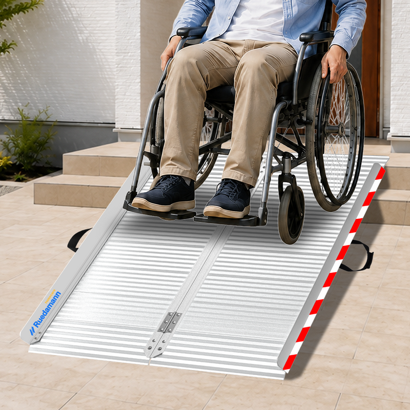 Ruedamann® もっと幅広いアルミ折り畳みスロープ 耐荷重400KG 長さ66cm