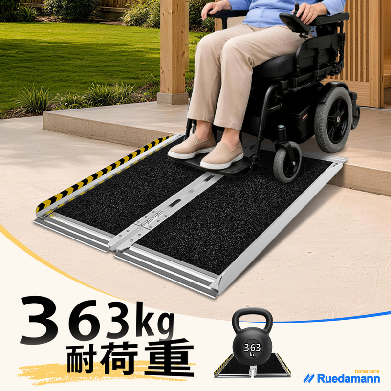 Ruedamann® 滑り止め折り畳み車椅子スロープ 耐荷重300kg 長さ61cm