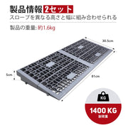 Ruedamann® 段差スロープ 高さ5-7.5cm 奥行30cm 超強耐荷重1400kg-RPL8114H-50MM