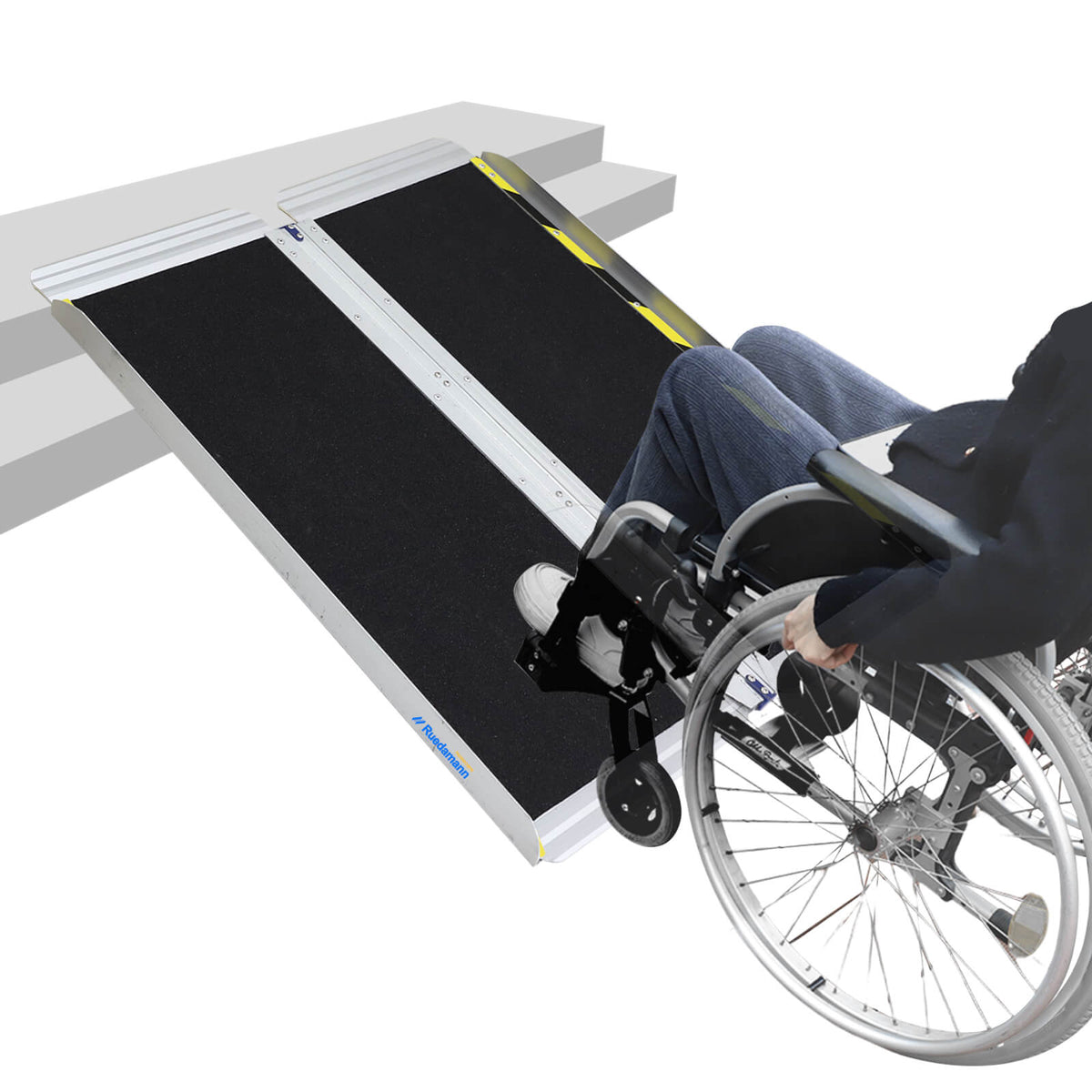 Ruedamann® 折りたたみアルミスロープ 耐荷重300kg 長さ61cm-152cm*幅