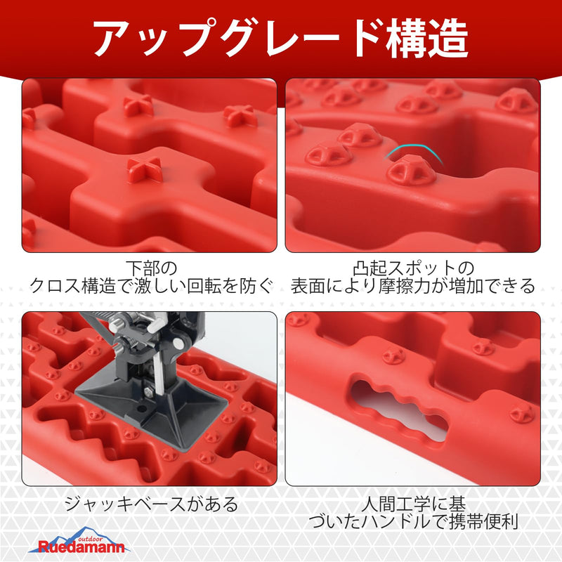 Ruedamann®リカバリーボード 耐荷重10t  タイヤ脱出ボード  2枚セット   緊急脱出用