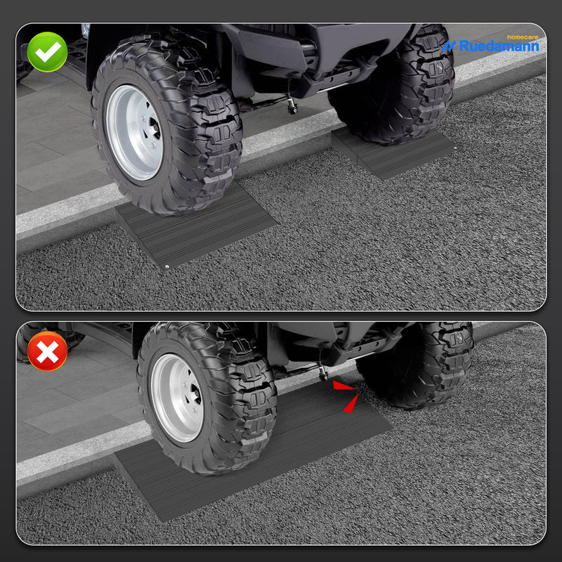 Ruedamann® 段差スロープ  高さ2.5-5cm アルミスロープ 耐荷重1000KG シルバー/ブラック