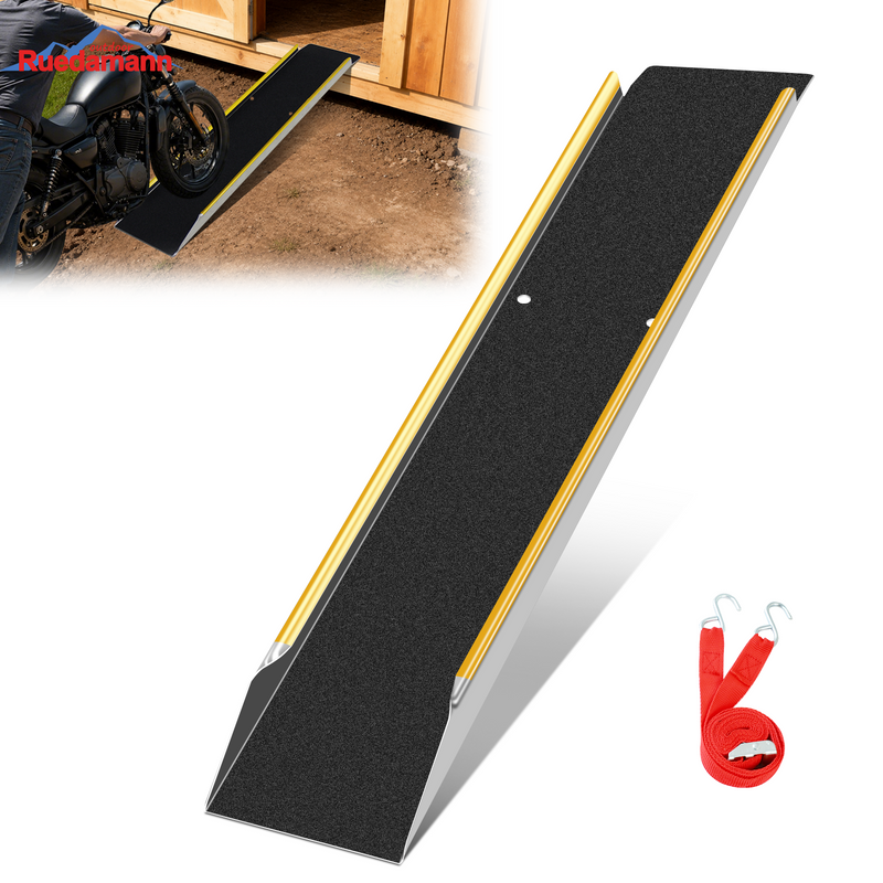Ruedamann® アルミラダーレール 滑り止め スロープ長さ120-150cm*外