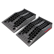 Ruedamann® カースロープ長さ44*幅25*高さ6.5cm  耐荷重5トン 車両 スロープ 滑り止め 二個セット 黒-CR09265J