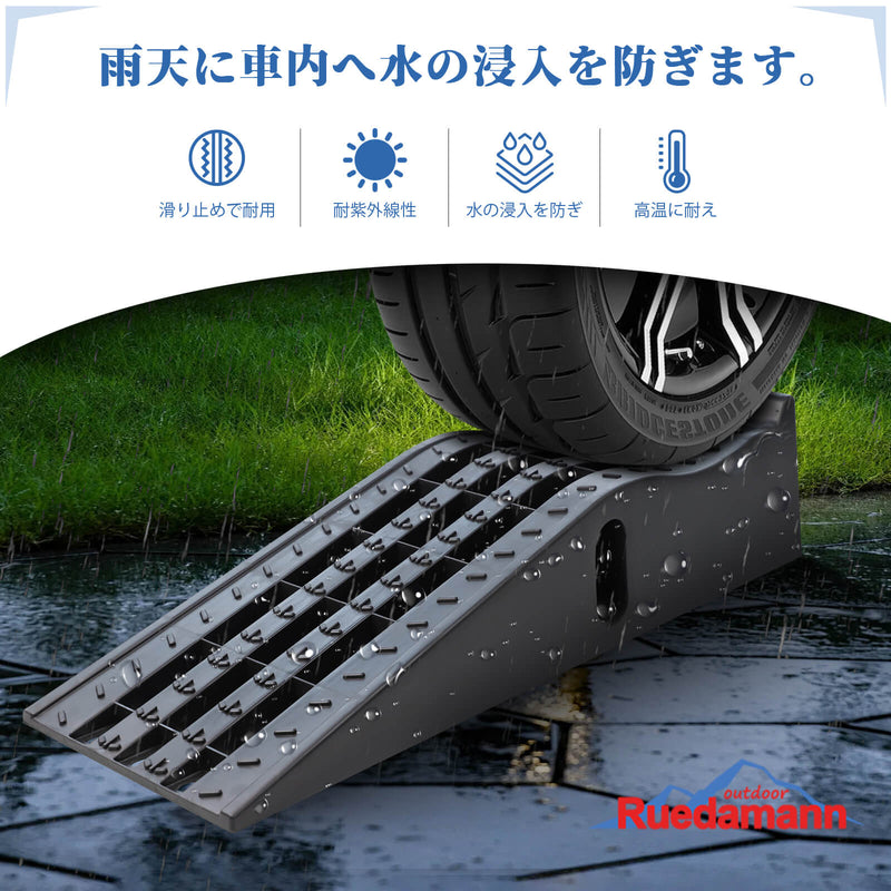Ruedamann® カースロープ 長さ90*幅28*高さ17cm 車両 スロープ 耐荷重3トン 二個セット 黒-CR09295AU-滑り止め