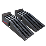 Ruedamann® カースロープ長さ90.5cm*幅30.5cm*高さ17cm 車止め耐荷重3トン 止め滑り 2個セット 黒-‎CR09295