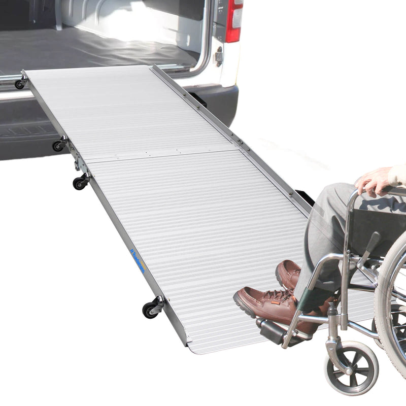 Ruedamann® 折りたたみアルミスロープ 特注可能 耐荷重300kg -車に車椅子を積む スロープ