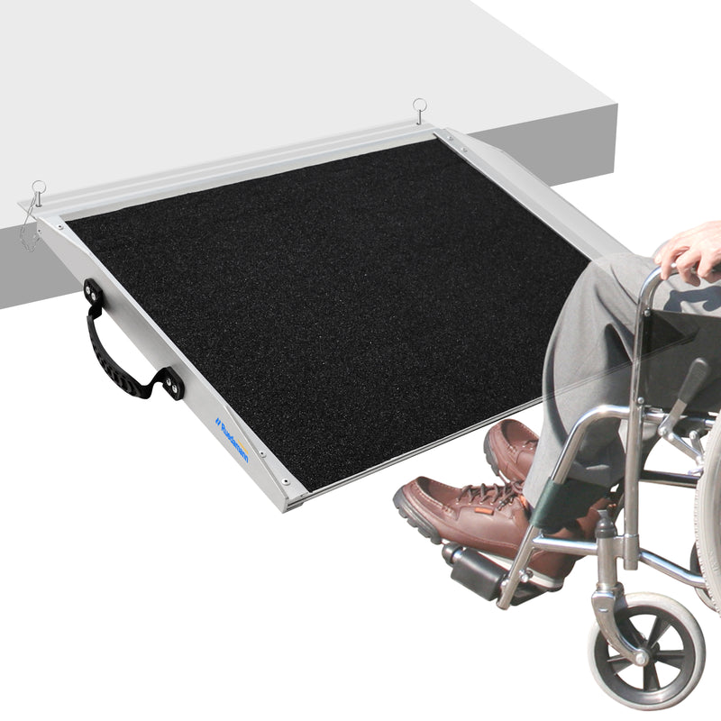 Ruedamann ® 長さ61-121CM*幅73CM ポータブル車椅子用スロープ 耐荷重300KG