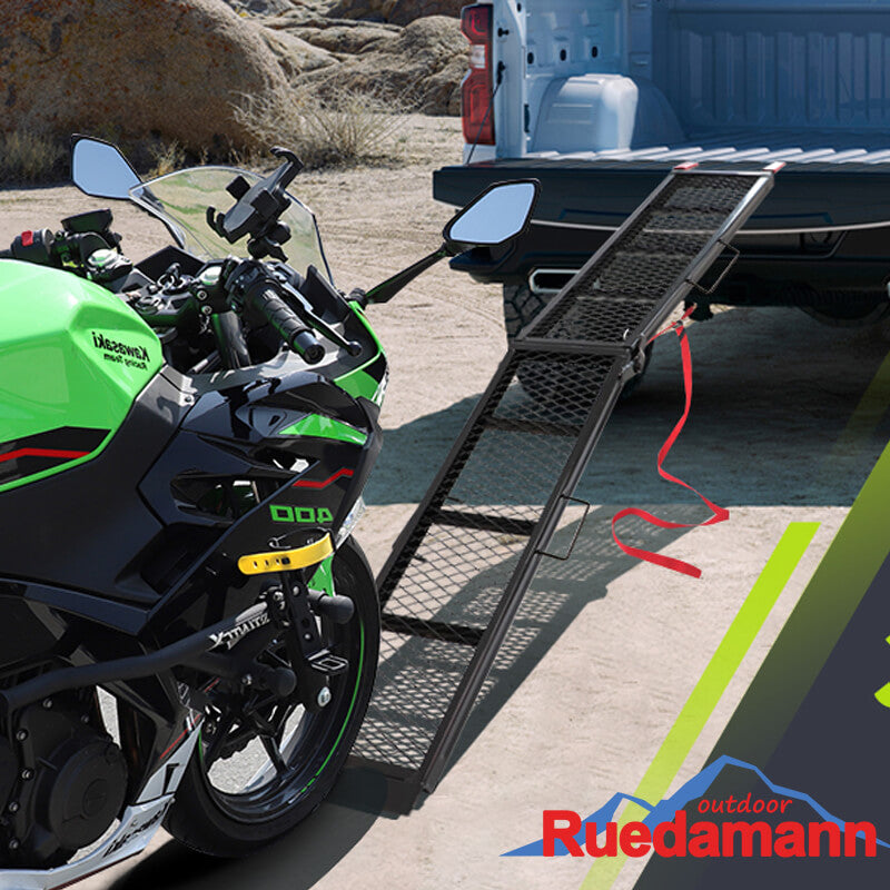 Ruedamann ®スチール製バイク用スロープ長さ203cm*幅28cm キャラバン