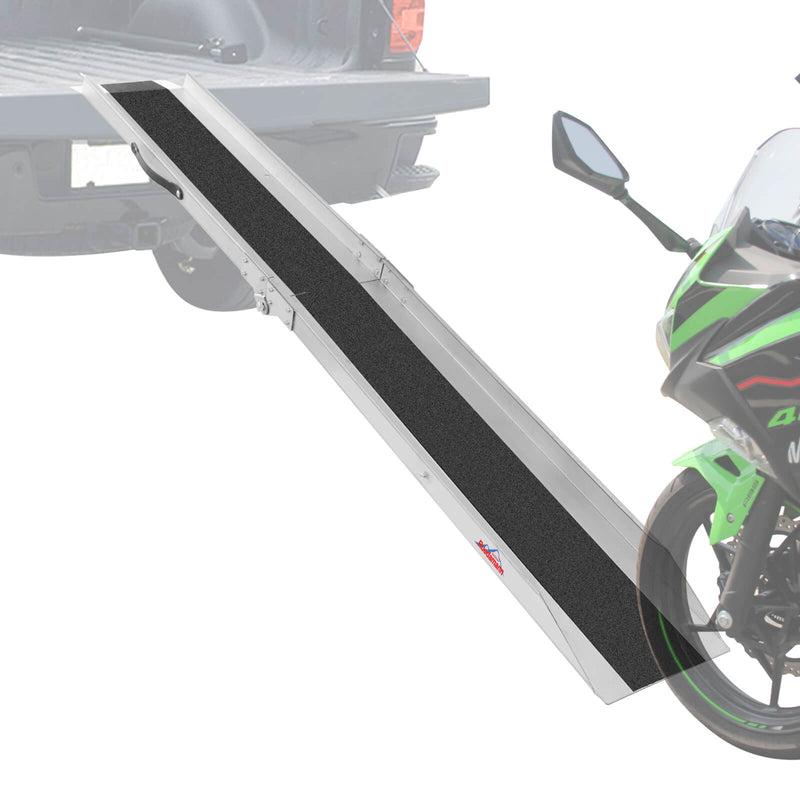Ruedamann® バイクスロープ耐荷重280kg 折畳みブリッジ バイク積載 荷卸し用 一本
