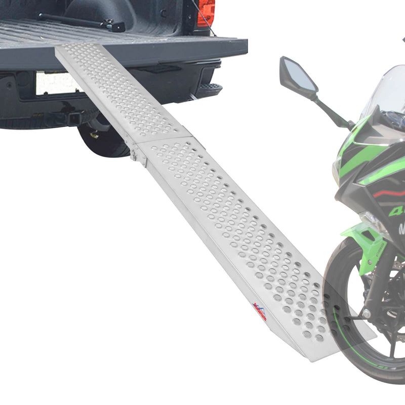 Ruedamann®バイク 折り畳みスロープ  鉄製 耐荷重280kg  手袋付き  一本