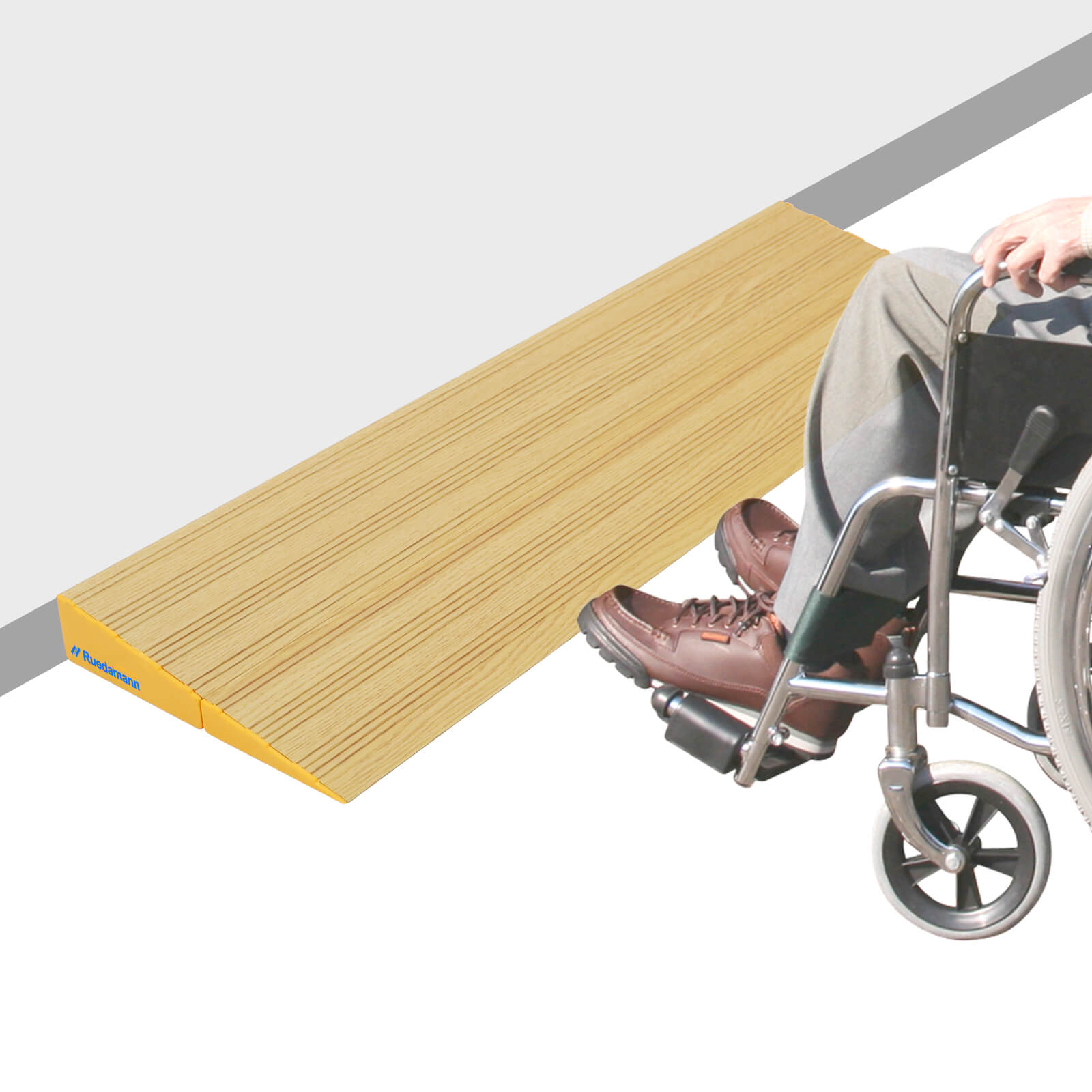 Ruedamann® 敷居段差解消スロープ 高さ2.5/5cm 耐荷重800kg 浅い木目