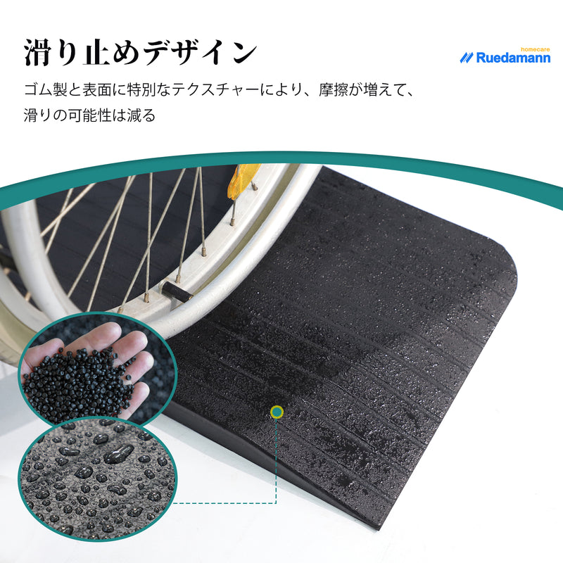 Ruedamann®  敷居ゴム製スロープ 耐荷重1000kg 高さ2.5-5cm  裁断可能