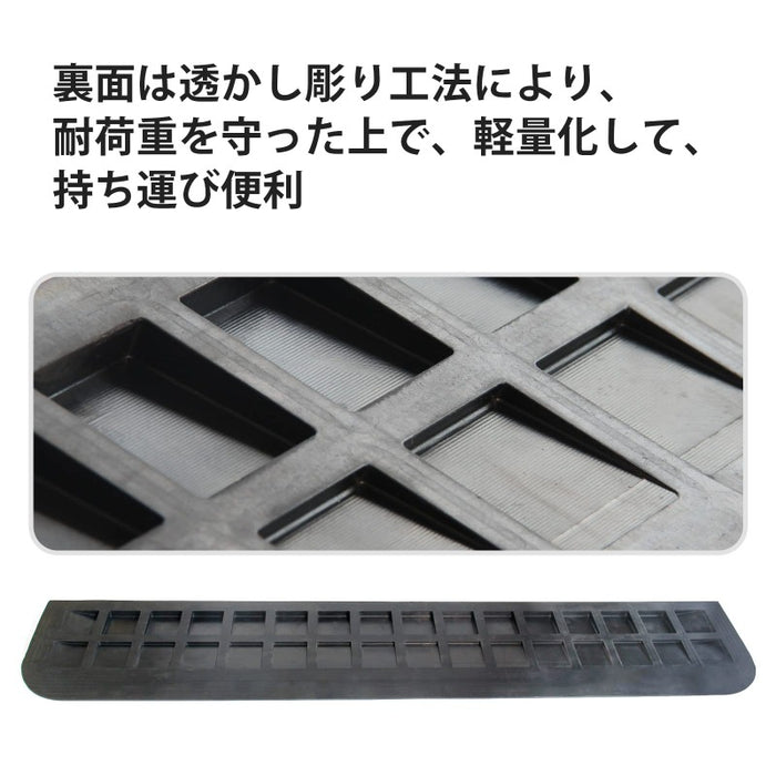 Ruedamann® 敷居ゴム製スロープ 耐荷重1000kg 高さ2.5-5cm 裁断可能 - MTR100