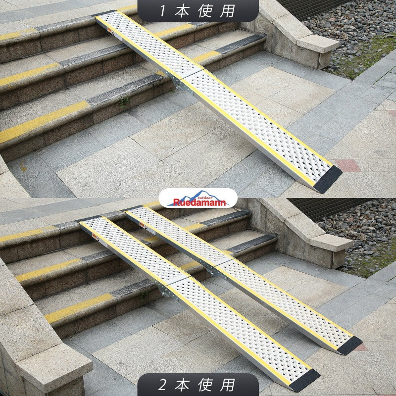 Ruedamann® 折りたたみ式 オートバイクアルミラダー 長さ200cm 幅21.5