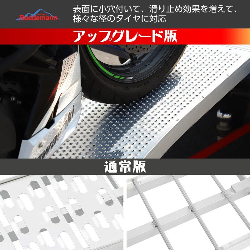 Ruedamann® 自転車 オートバイク 非折りたたみ式スロープ長さ215cm