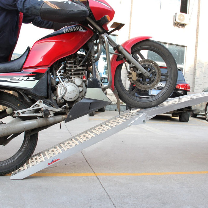Ruedamann® バイク折りたたみ式アルミスロープ長さ222.5 幅28cm 耐荷重340kg 1本 - AR07-