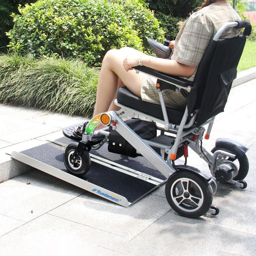 Ruedamann® 滑り止め折り畳み車椅子スロープ 耐荷重300kg 長さ61cm-150cm*幅71.5cm - MR607WL-2-長さ61*幅71.5cm