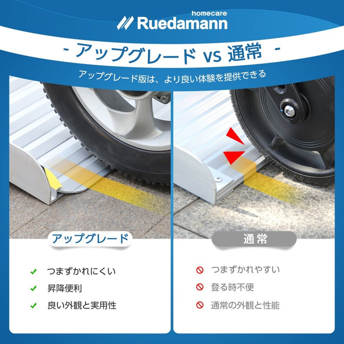 Ruedamann® アルミ折り畳み式スロープ 耐荷重300kg 長さ61cm-152cm*幅73cm - MR607M-5S-長さ152*幅73cm