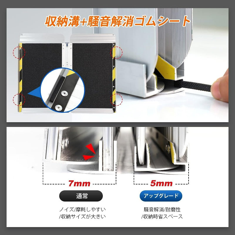 Ruedamann® 折りたたみアルミスロープ 耐荷重300kg 長さ61cm-152cm*幅77cm - MR607MW-